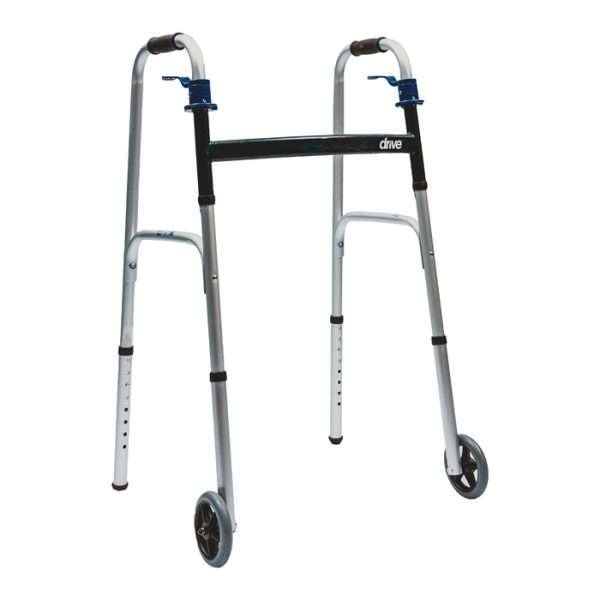 Andador corralito plegable con manijas y ruedas