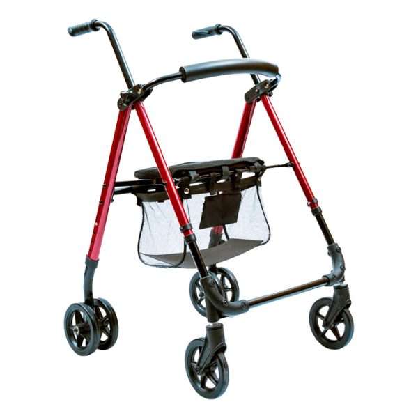 Andador rollator con frenos a presión